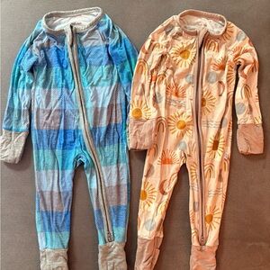 Little Sleepies 0-3 - Arctic Plaid and Desert Sunrise Pajamas